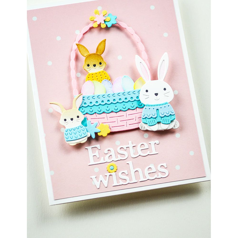 Poppy Stamps Easter Wishes Dies 2732 basket