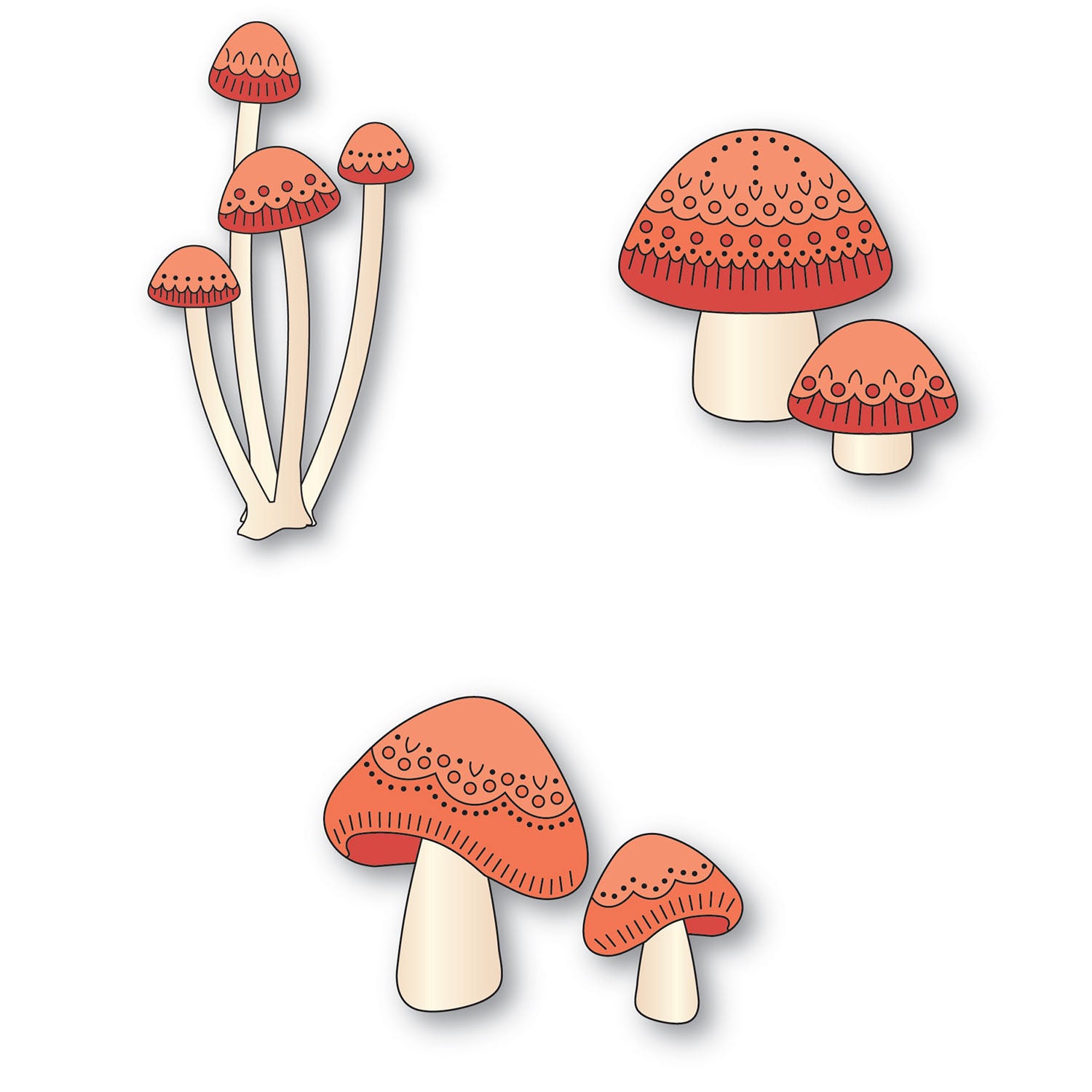 Poppy Stamps Nordic Mushrooms Die Bundle