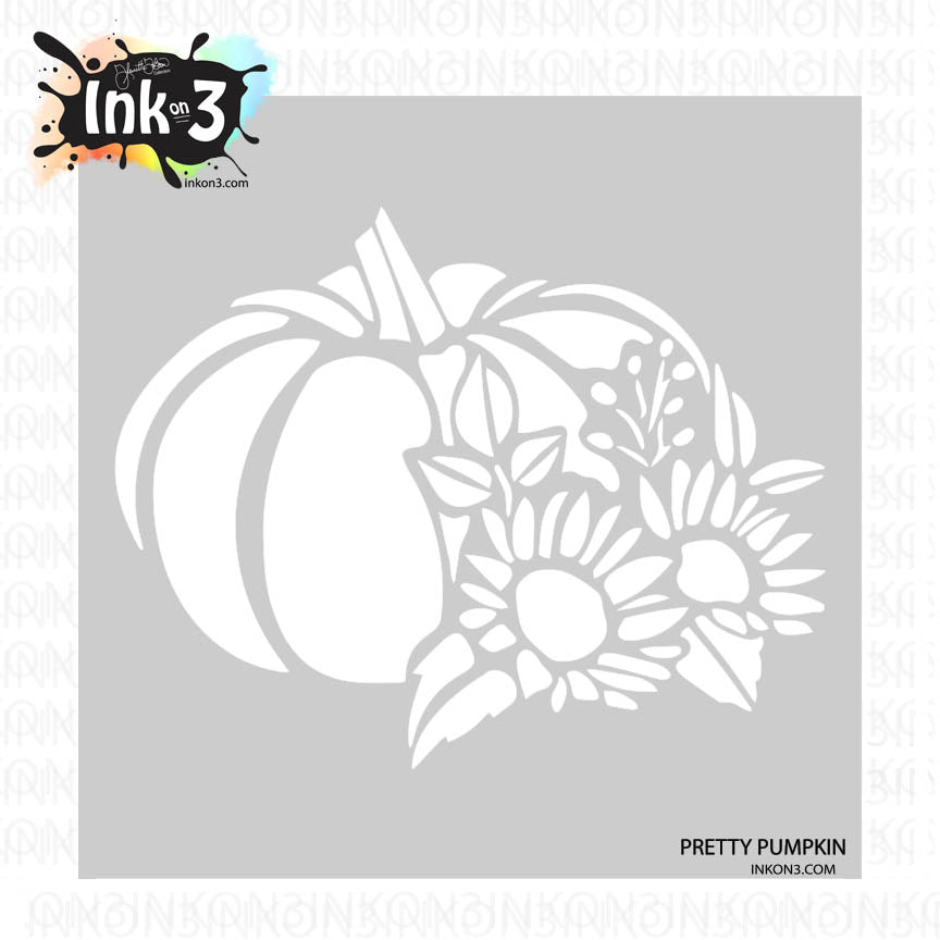 Inkon3 Pretty Pumpkin 6x6 Stencil