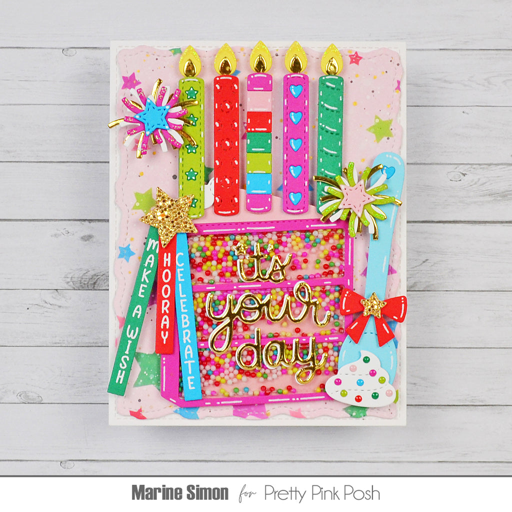 Pretty Pink Posh Cascading Stars Stencil candles