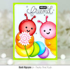 Pretty Pink Posh Caterpillar Holder Dies rainbow