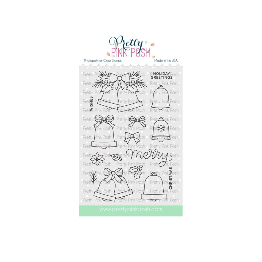 Pretty Pink Posh Christmas Bells Clear Stamps