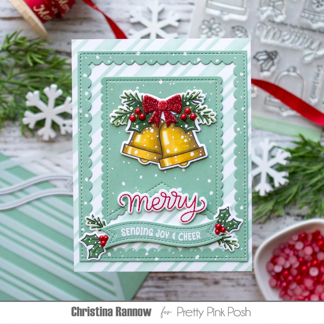Pretty Pink Posh Christmas Bells Dies merry