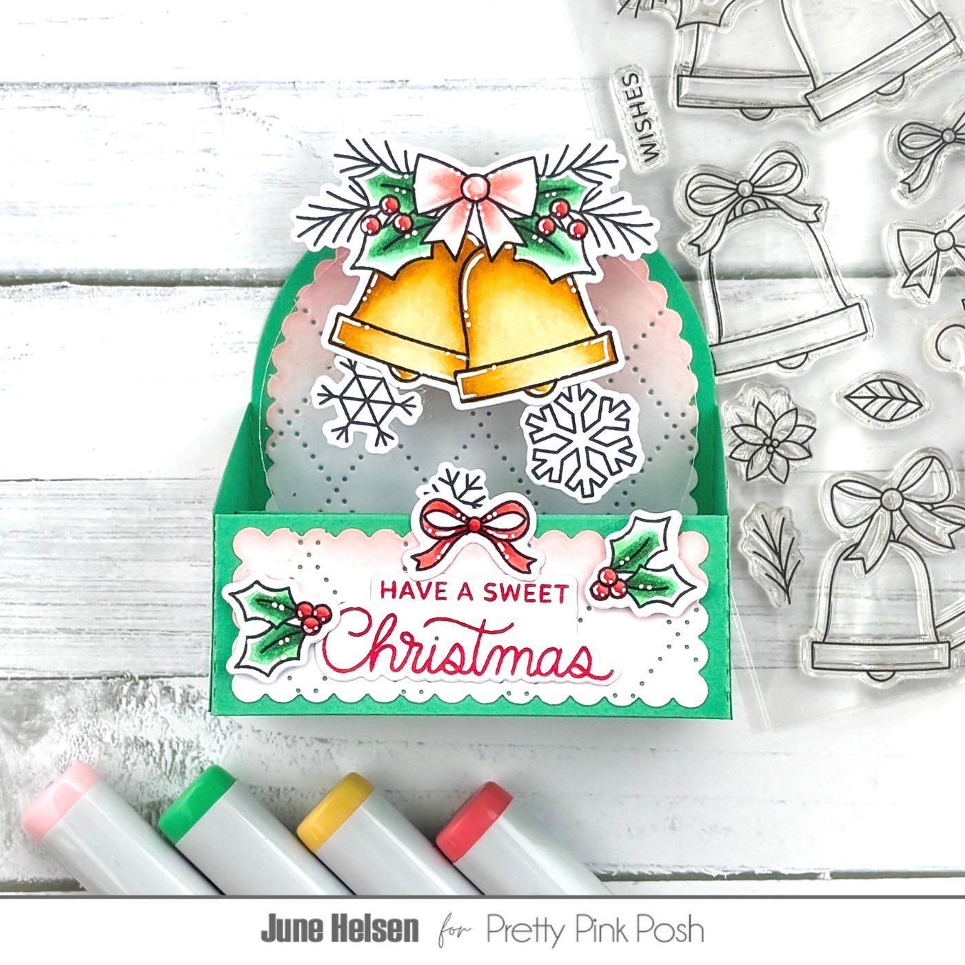 Pretty Pink Posh Christmas Bells Dies snowflakes