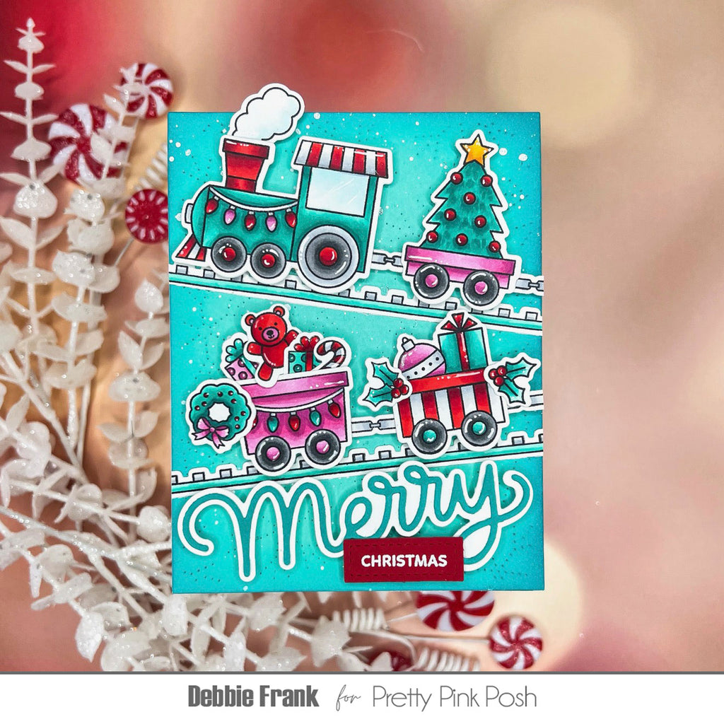 Pretty Pink Posh Christmas Train Dies merry