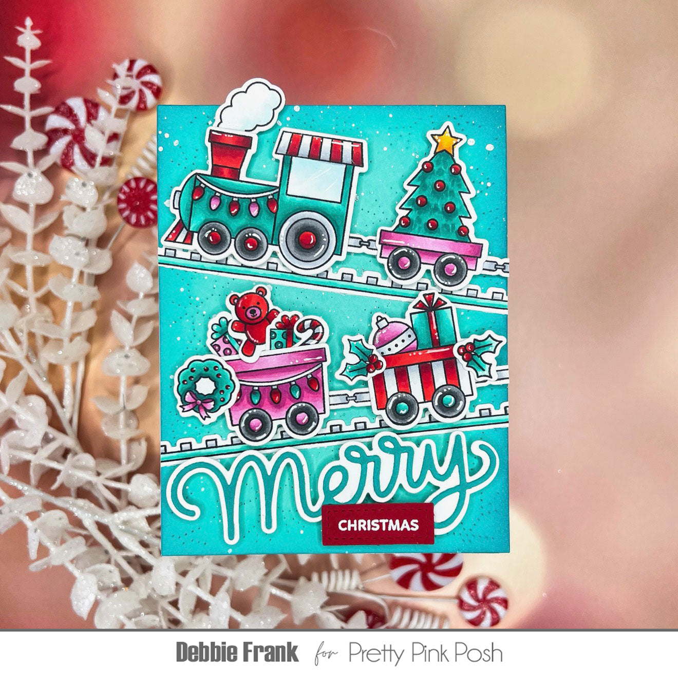 Pretty Pink Posh Christmas Train Dies merry