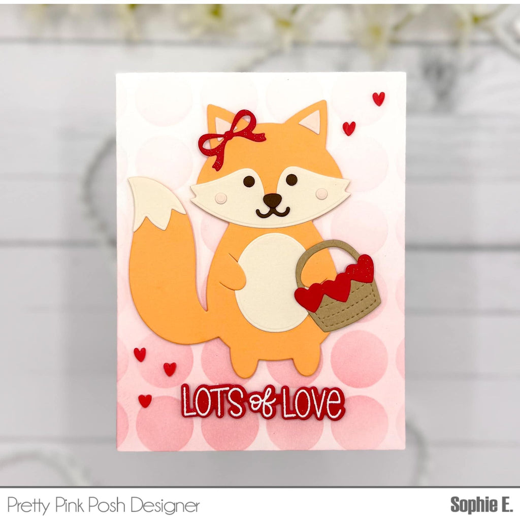 Pretty Pink Posh Circle Grid Stencil love
