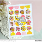 Pretty Pink Posh Circle Grid Stencil valentines