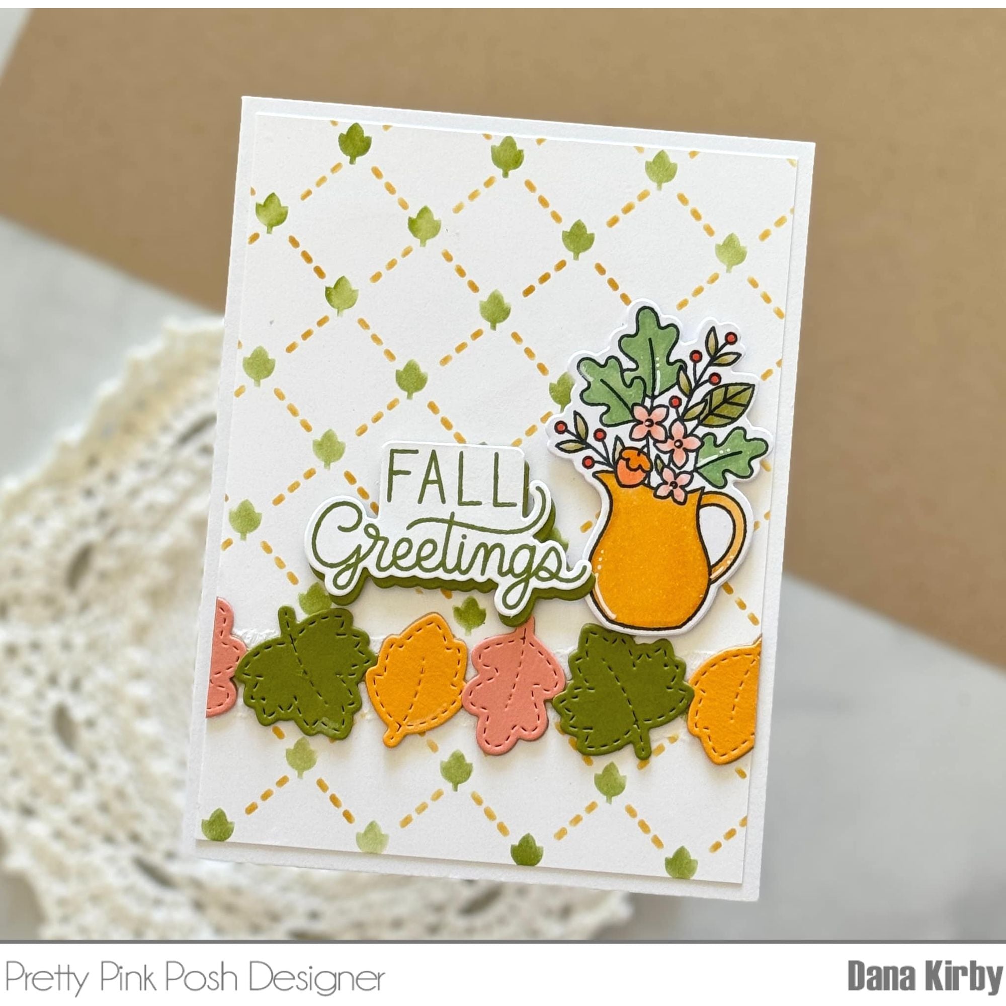 Pretty Pink Posh Fall Bouquets Clear Stamp and Die Set fall greetings