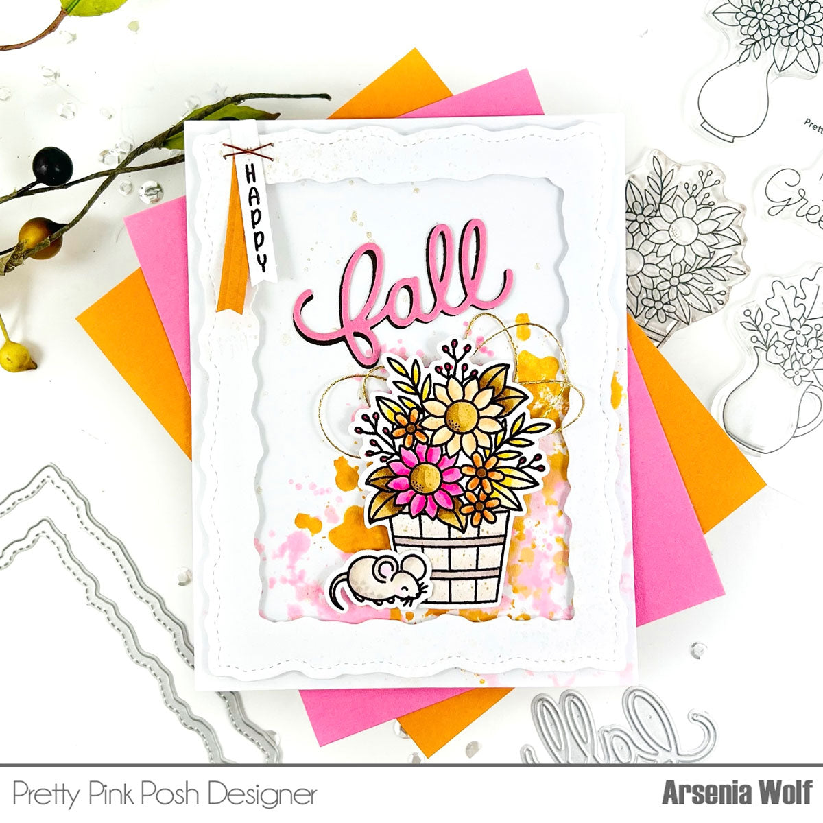 Pretty Pink Posh Fall Script Die pink