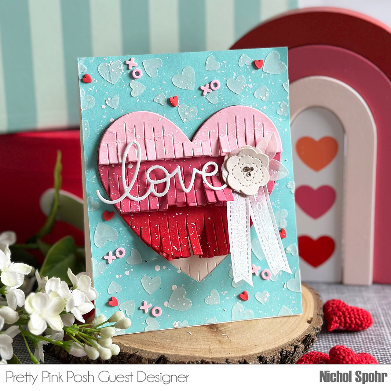 Pretty Pink Posh Fringe Heart Dies lovely | color-code:ALT03