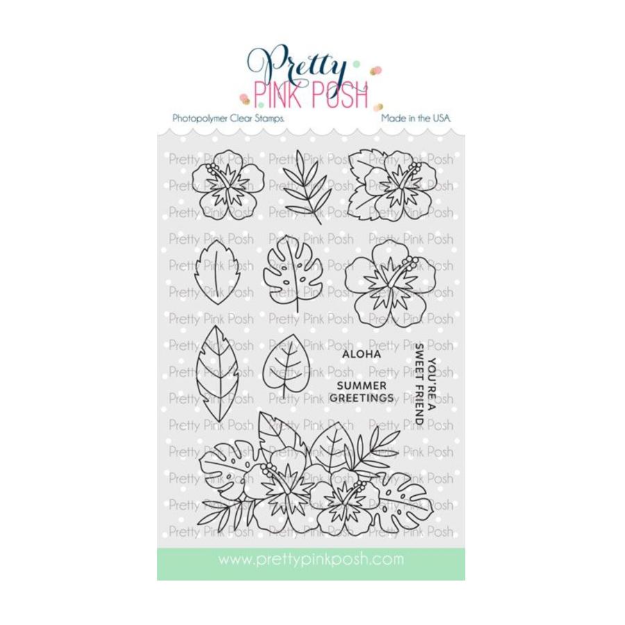 Pretty Pink Posh Happy Hibiscus Clear Stamps