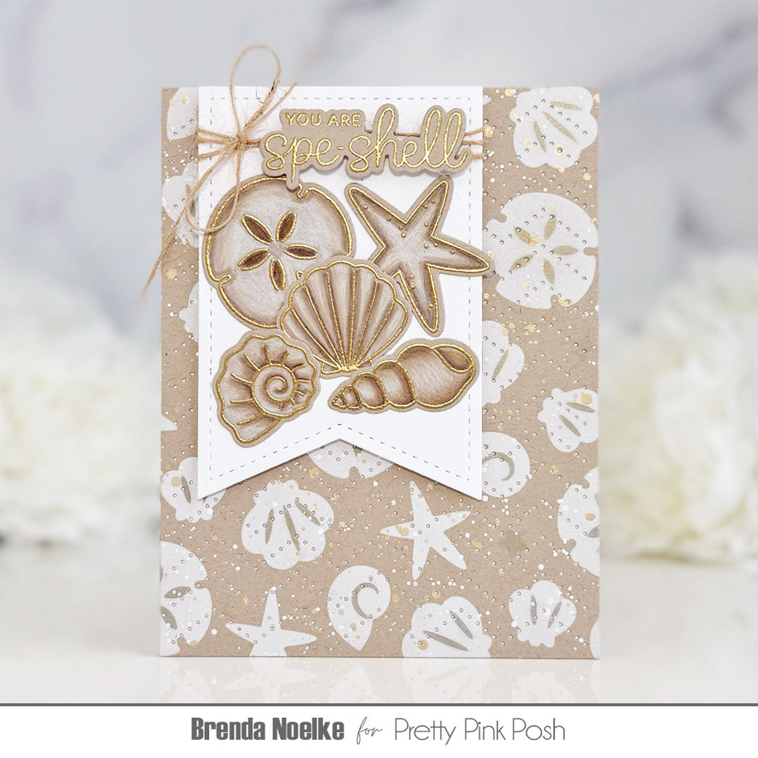 Pretty Pink Posh Layered Seashells Stencils special