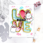 Pretty Pink Posh Love Word Shaker Dies ghosts | color-code:ALT01