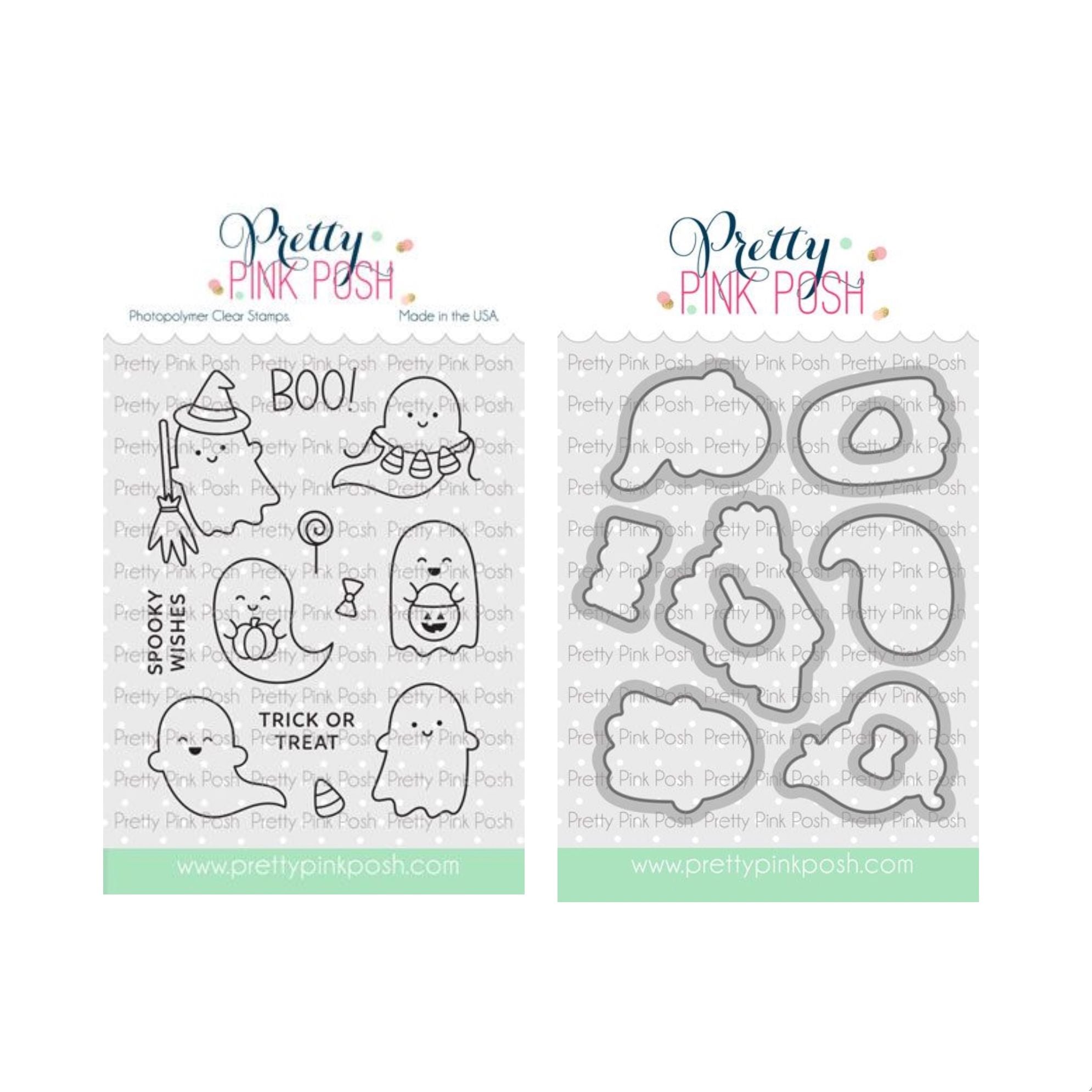 Pretty Pink Posh Mini Ghosts Clear Stamp and Die Set