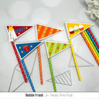 Pretty Pink Posh Party Flags Dies cupcakes