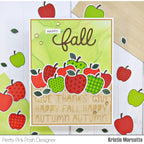 Pretty Pink Posh Patterned Apples Dies red