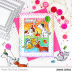 Pretty Pink Posh Paw Prints Stencil rainbow