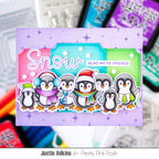 Pretty Pink Posh Penguin Friends Dies rainbow
