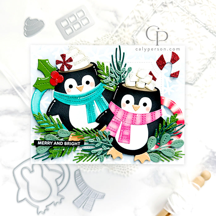 Pretty Pink Posh Penguin Mugs Dies greenery | color-code:ALT01