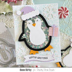 Pretty Pink Posh Penguin Shaker Dies greetings