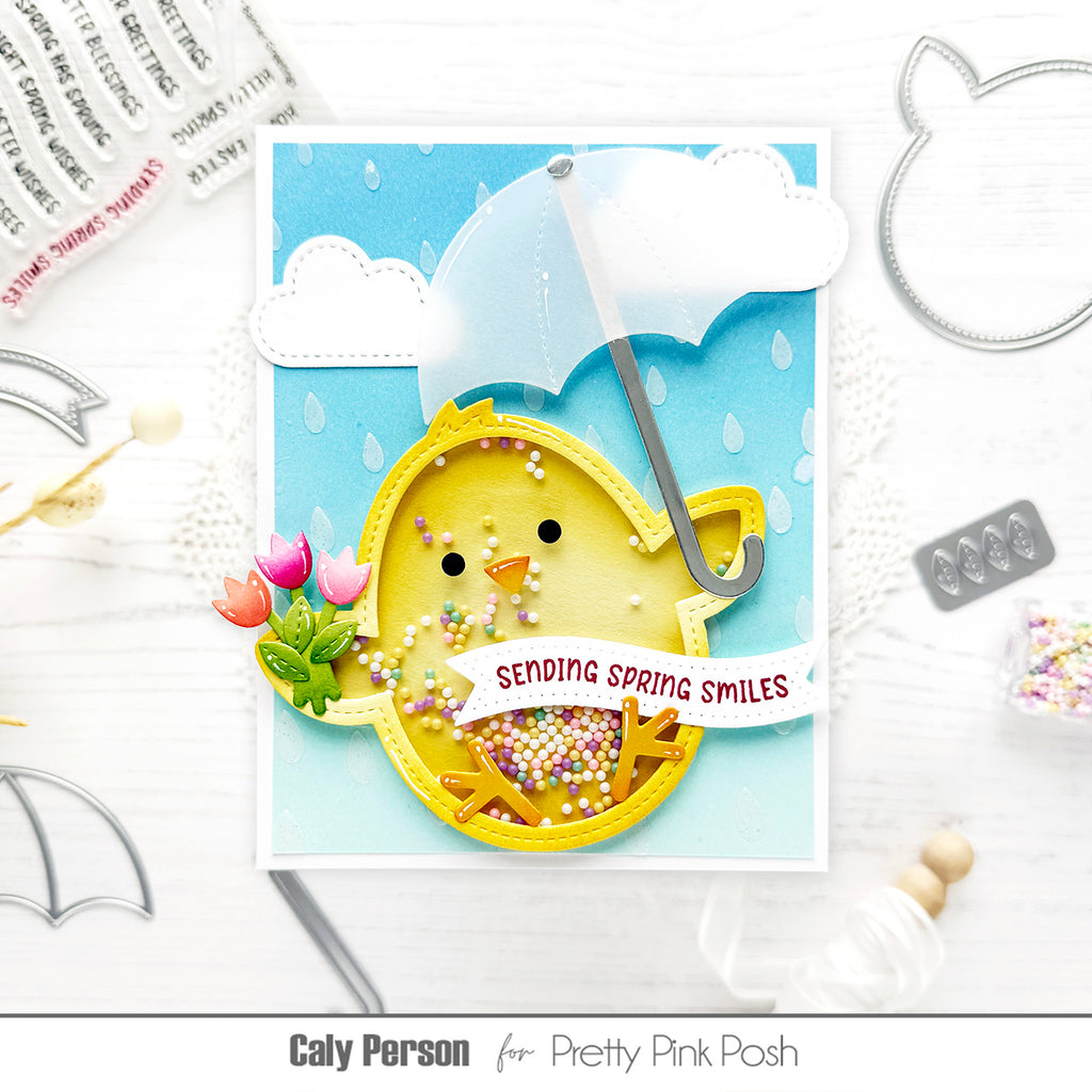 Pretty Pink Posh Raindrops Stencil shaker chick | color-code:ALT01