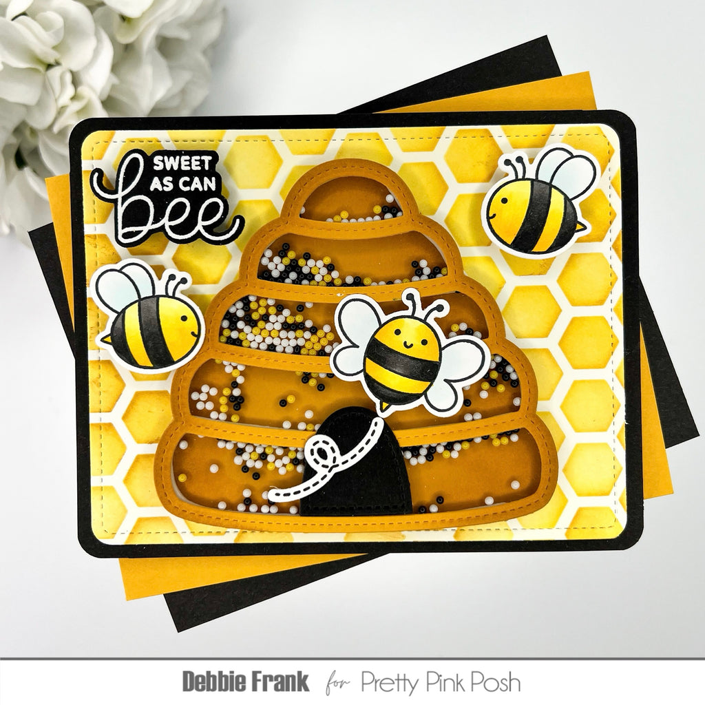Pretty Pink Posh Rounded Stitched Rectangles Dies bumble bees | color-code:ALT01