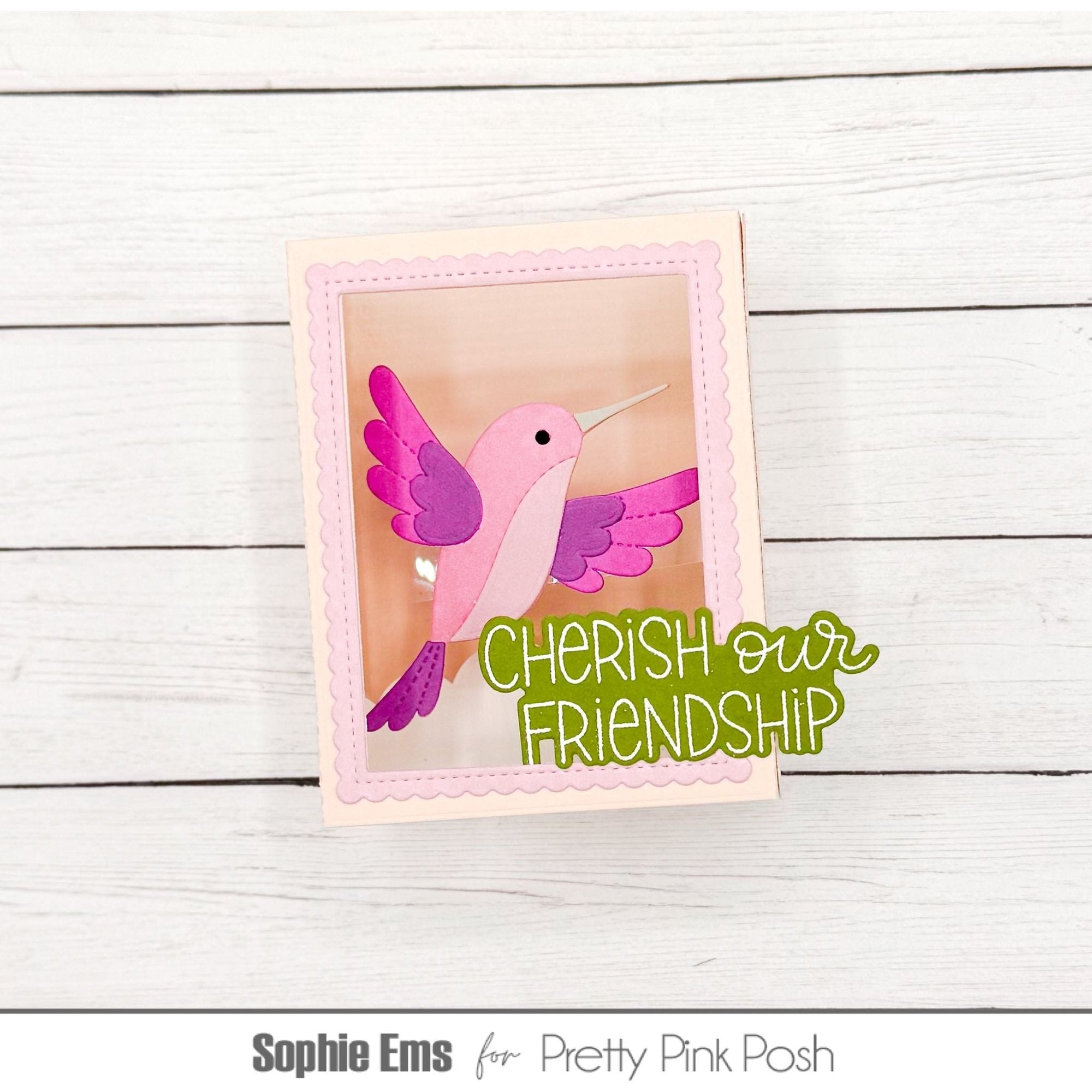 Pretty Pink Posh Shadow Box Dies friendship