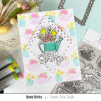 Pretty Pink Posh Spring Blooms Dies watering cans
