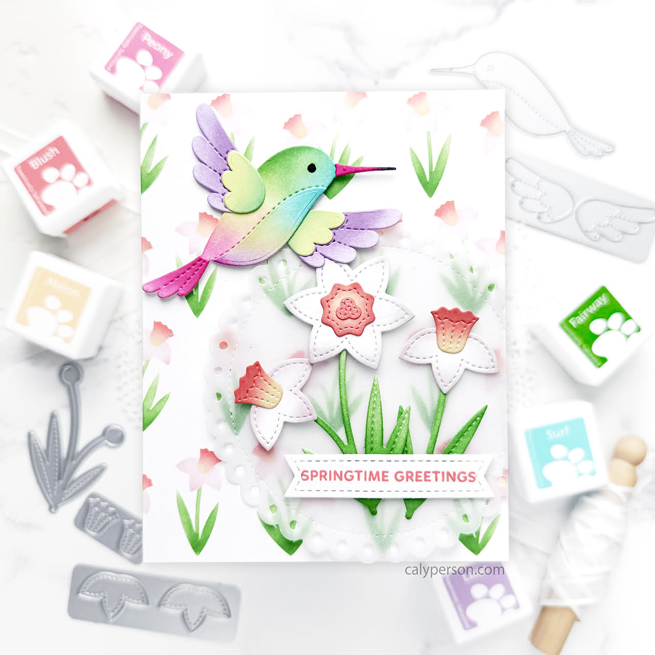 Pretty Pink Posh Stitched Hummingbirds Dies greetings | color-code:ALT01