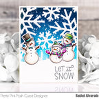 Pretty Pink Posh Stitched Snowflakes Dies snowmen