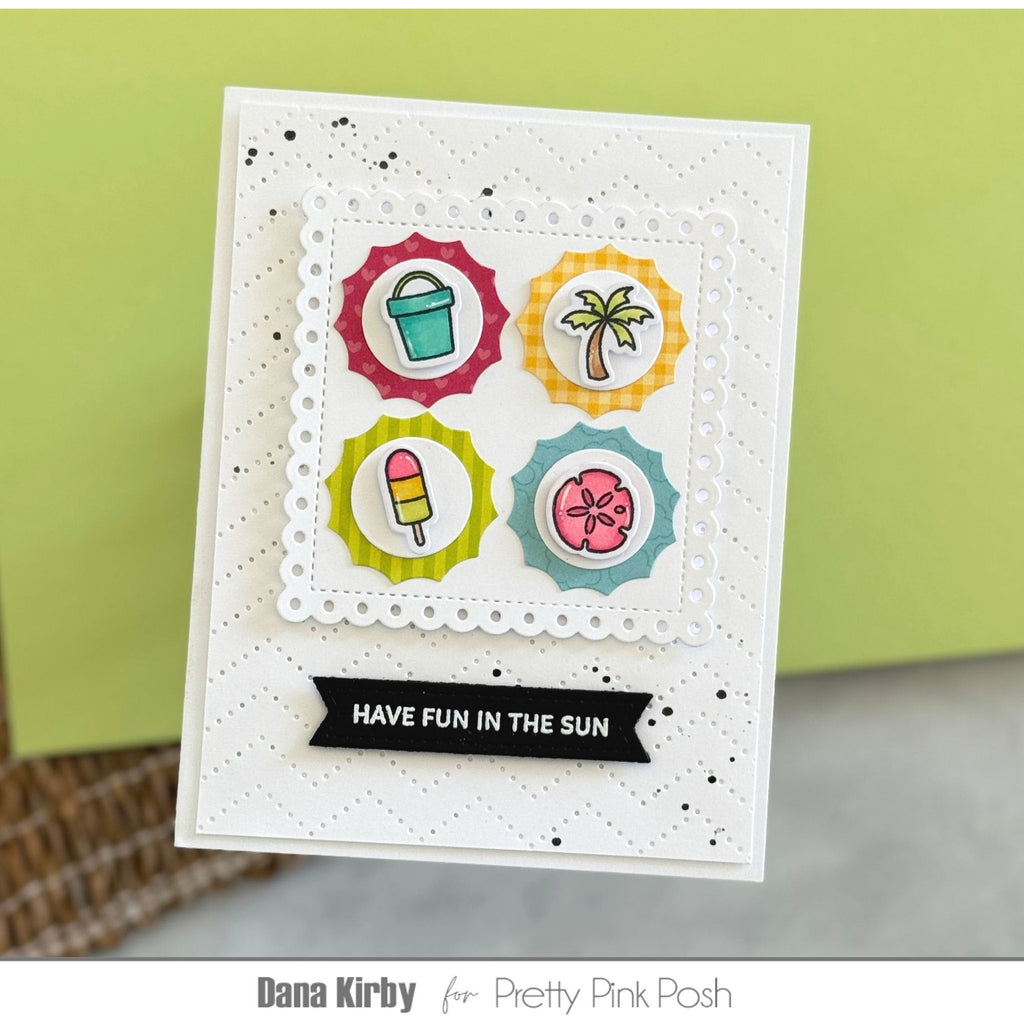 Pretty Pink Posh Summer Icons Clear Stamps white