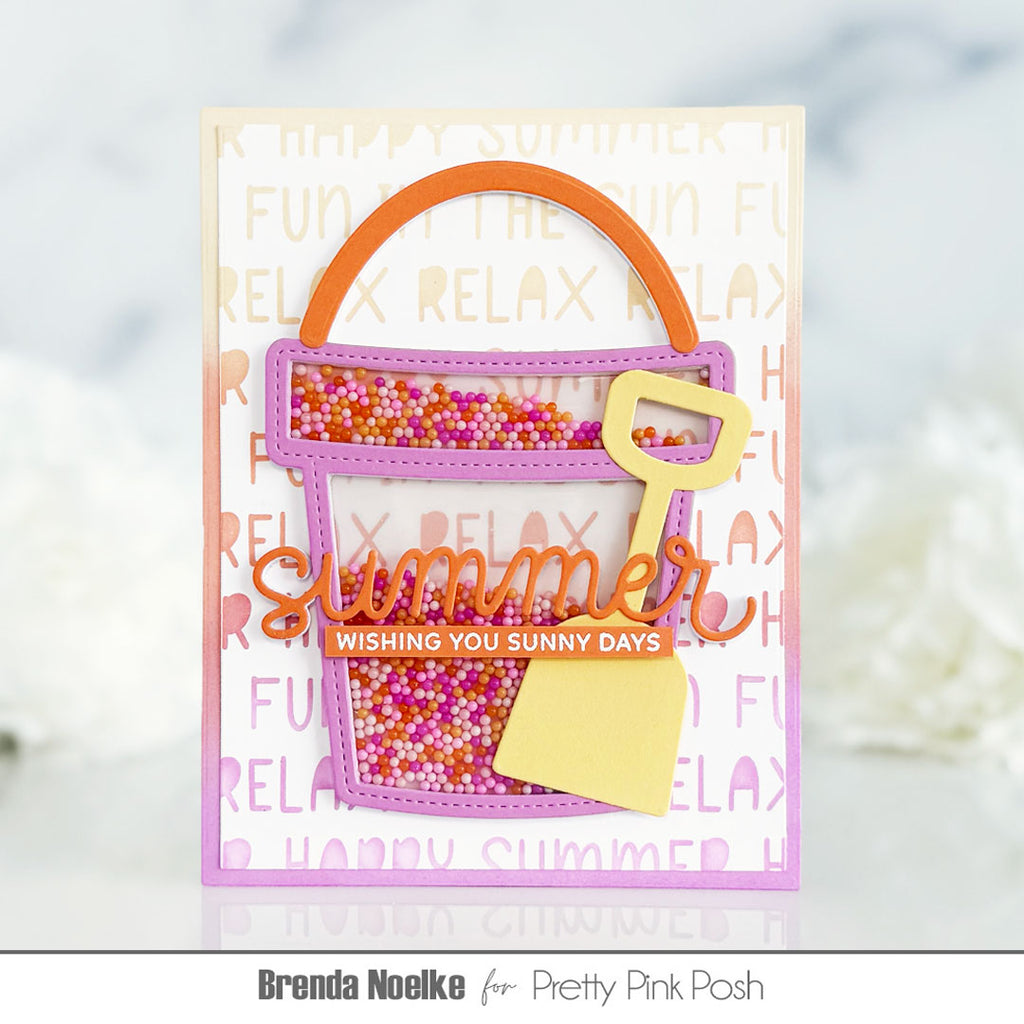 Pretty Pink Posh Summer Script Die shaker