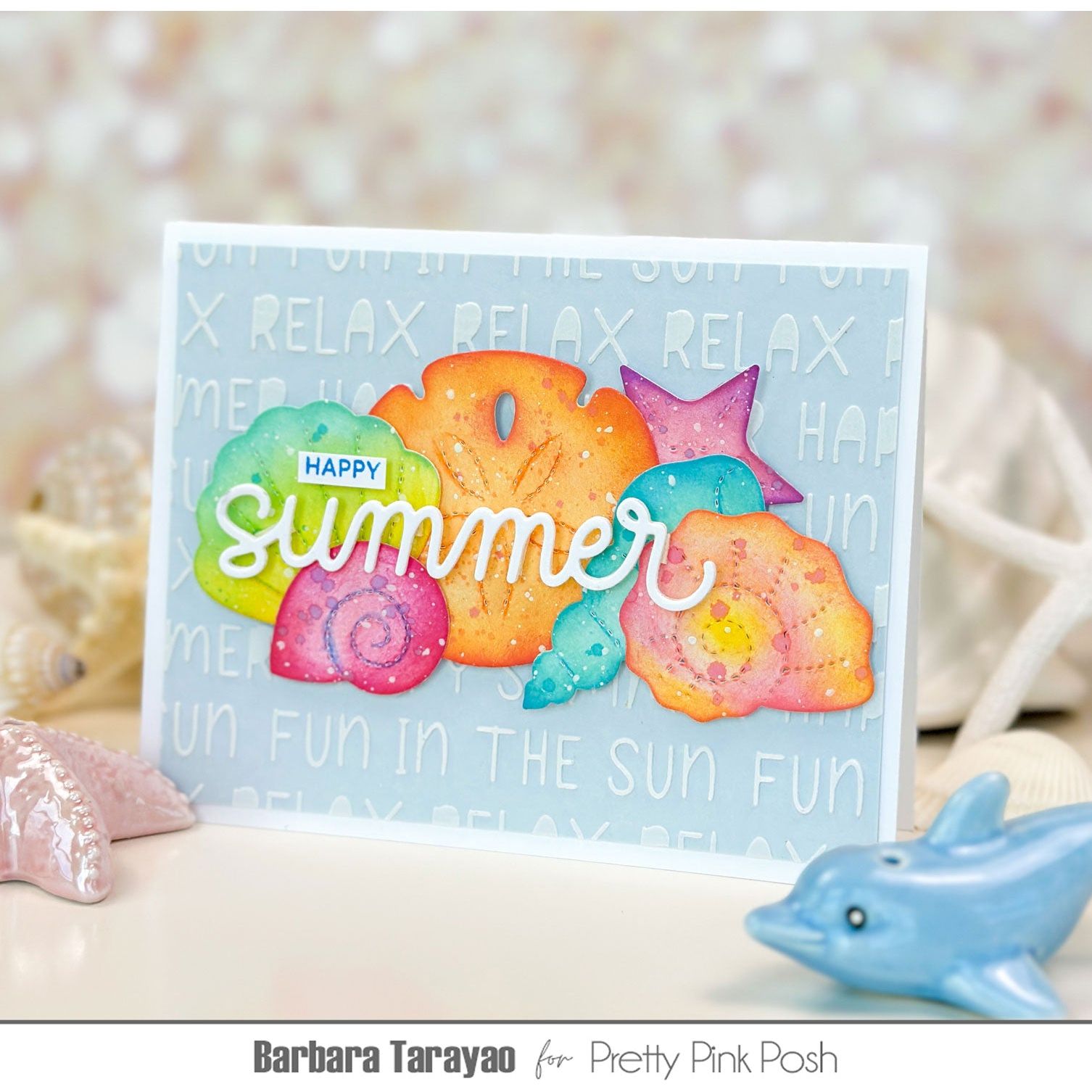Pretty Pink Posh Summer Words Stencil summer