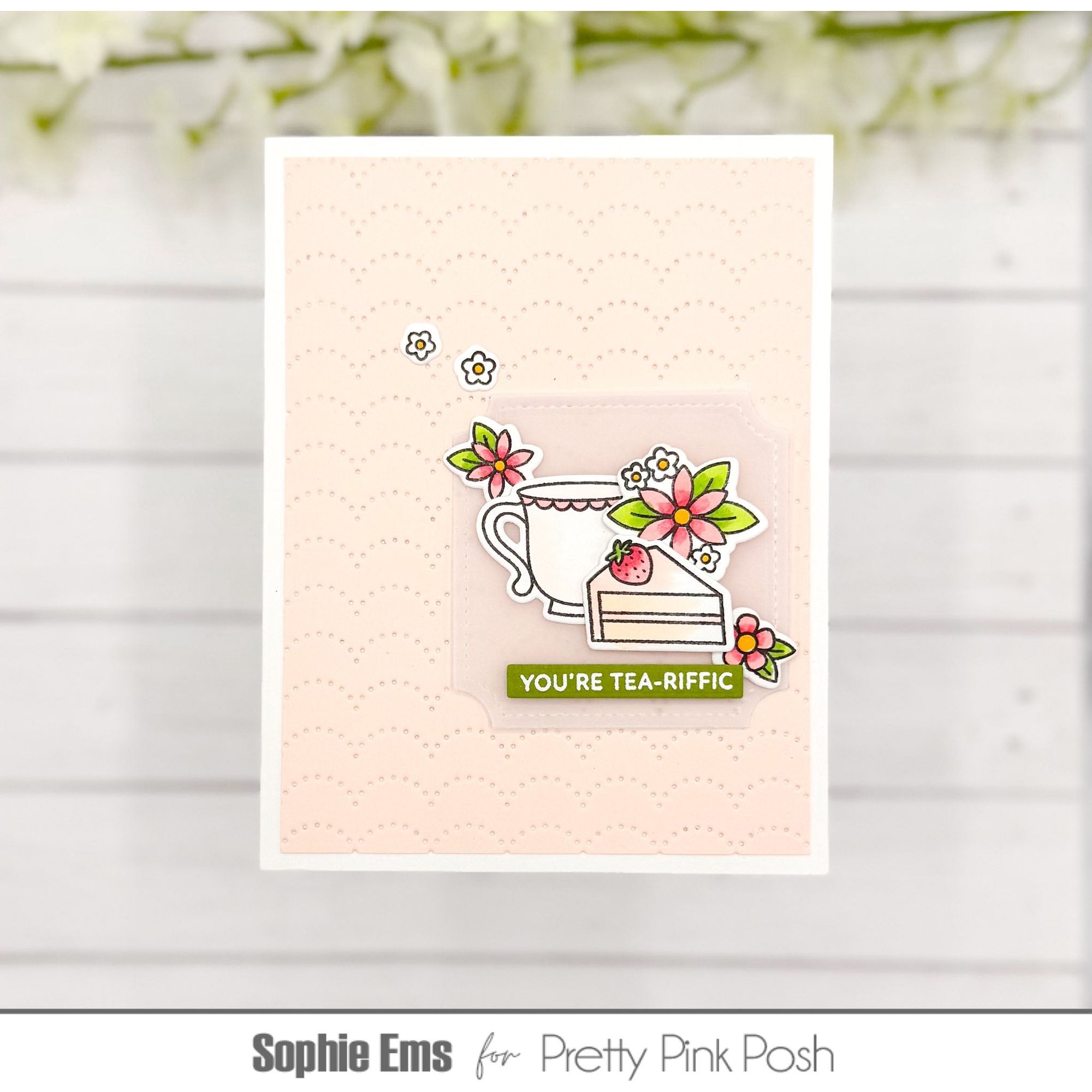 Pretty Pink Posh Tea Time Clear Stamps cake