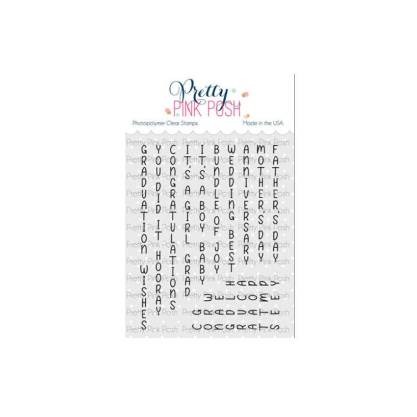 Pretty Pink Posh Upright Greetings Occasions Clear Stamps