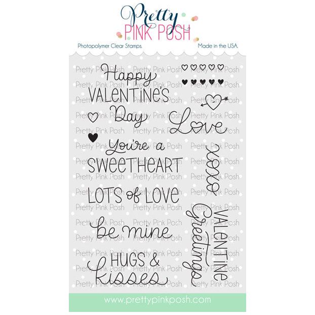 Pretty Pink Posh Valentine Greetings Clear Stamps