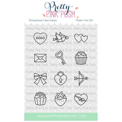 Pretty Pink Posh Valentine Icons Clear Stamps