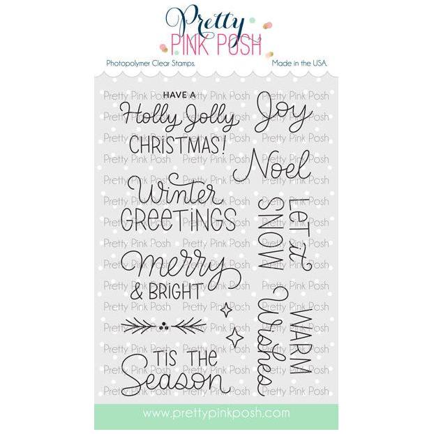 Pretty Pink Posh Winter Greetings Clear Stamps