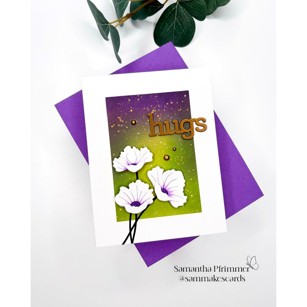 Simon Says Stamp Pretty Poppies Wafer Dies s998 Rain or Shine Hugs Card