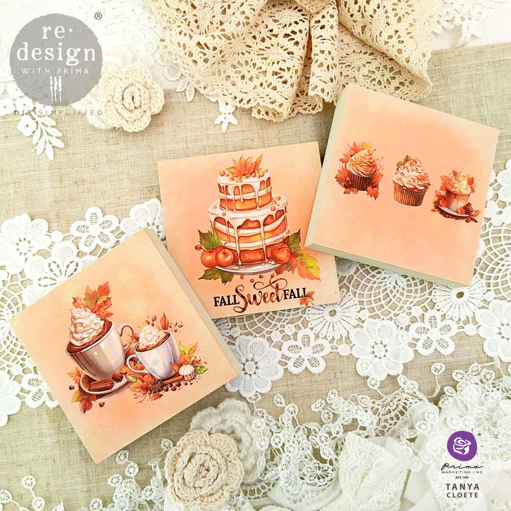 Prima Marketing Autumn Splendor ReDesign Small Transfers 673666 Wooden Canvases