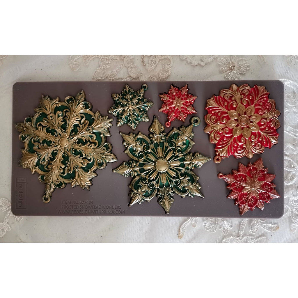 Prima Marketing Frosted Snowflake Wonders ReDesign Decor Mould 677404 Ornate Christmas