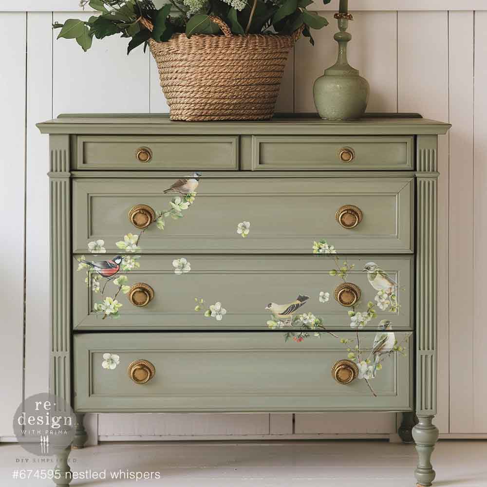 Prima Marketing Nestled Whispers ReDesign Small Transfers 674595 Bird Themed Furniture