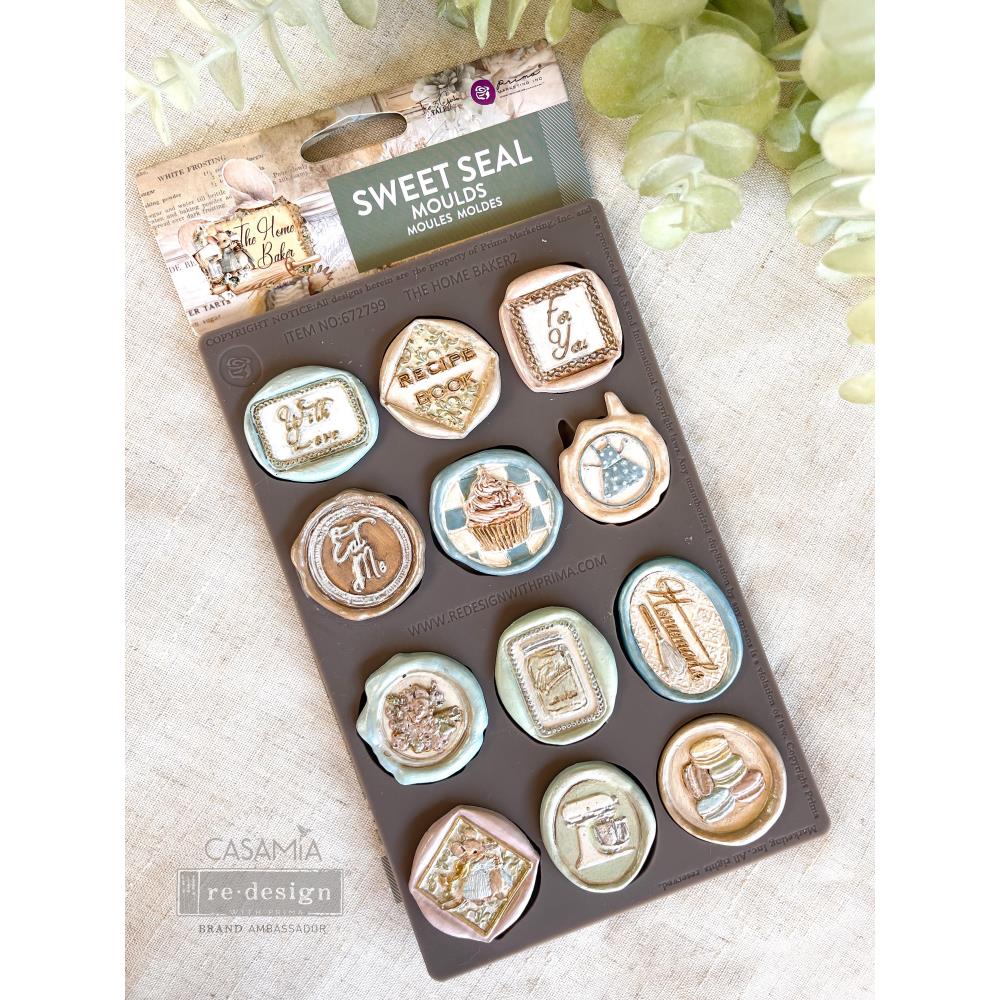 Prima Marketing The Home Baker Sweet Seal Decor Mould 672799 with seal examples in mould