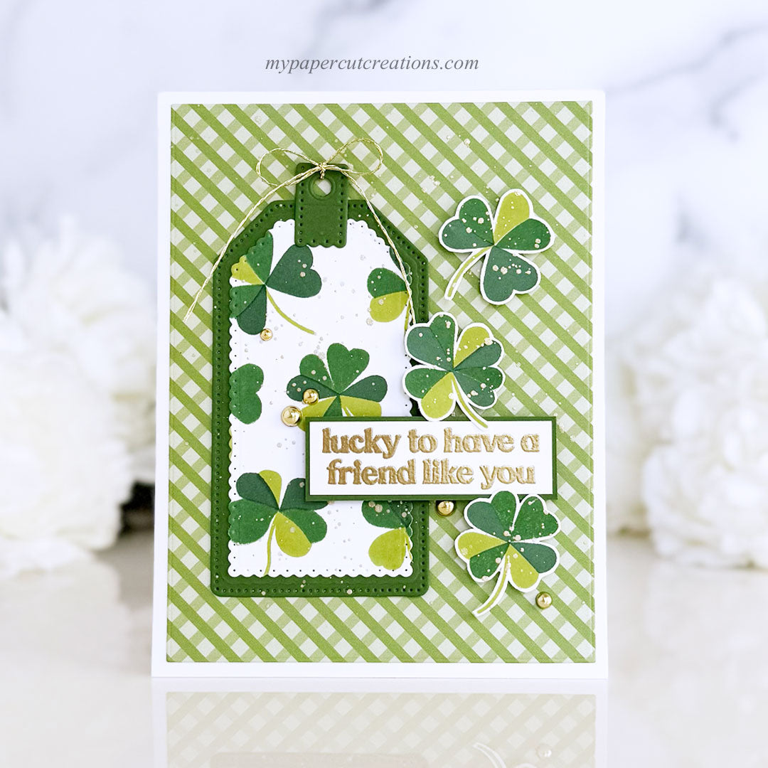Simon Says Clear Stamps Printmaking Clovers 2372msc Beautiful Moments St. Patrick's Day Card | color-code:ALT03