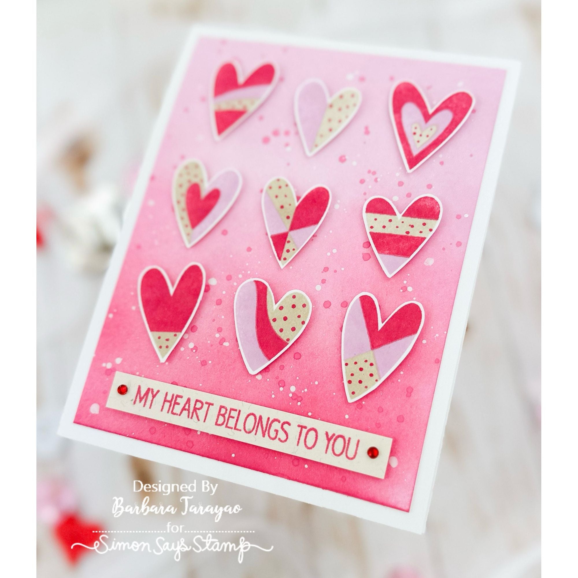 Simon Says Stamps And Dies Printmaking Hearts Love Card | color-code:ALT04