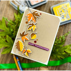 Simon Says Clear Stamps Printmaking Leaves 2281msc Sugar and Spice Thanksgiving Card