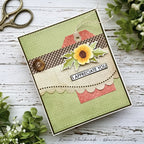 Simon Says Clear Stamps Printmaking Leaves 2281msc Sugar and Spice Thanks Card