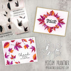 Simon Says Clear Stamps Printmaking Leaves 2281msc Sugar and Spice Thank You Cards | color-code:ALT02