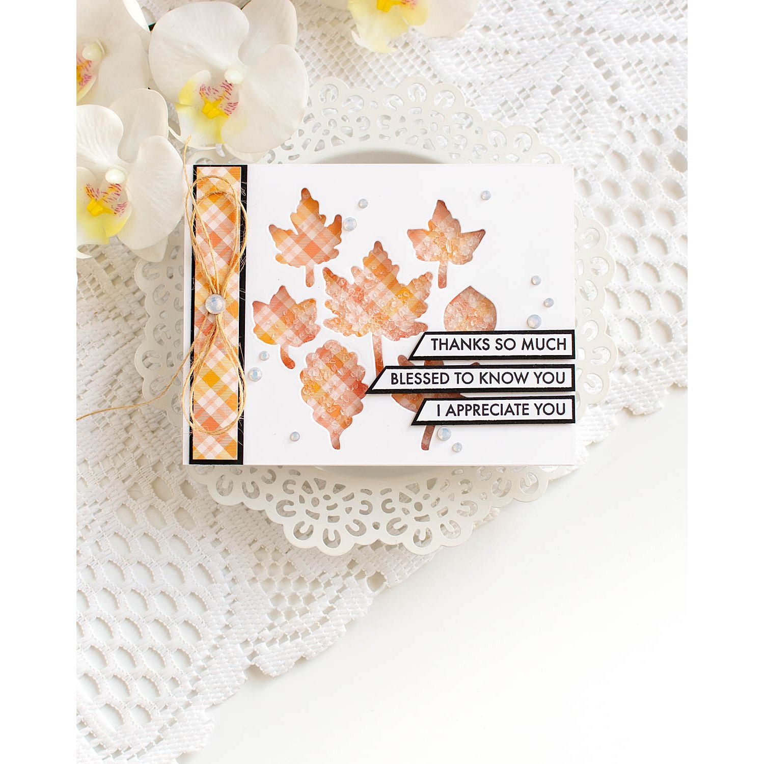 Simon Says Stamps and Dies Printmaking Leaves set1082pl Sugar and Spice Thanks Card | color-code:ALT03